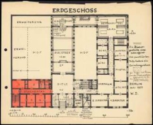 Tuschezeichnung. Erdgeschoss