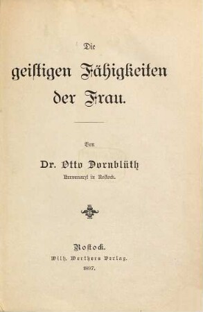 Die geistigen Fähigkeiten der Frau
