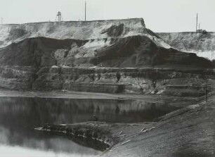 Braunkohleabbau, Bornaer Revier, Grube Adelheid, eisgestauchtes Flöz