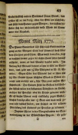 Monat März 1771.