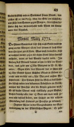 Monat März 1771.