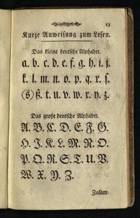Kurze Anweisung zum Lesen