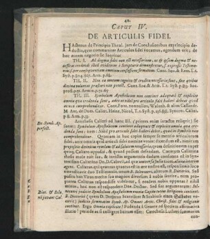 Caput IV. De Articulis Fidei.