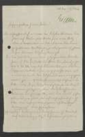 Brief von Adolph Senoner an Unbekannt