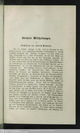 III. Kleinere Mittheilungen