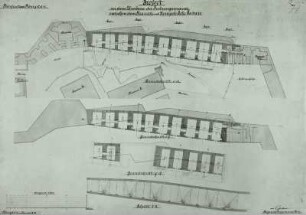 Festung Königstein, Entwurf zum Umbau der Festungsmauer zwischen dem Kranich und Hempels Ecke, Grundrisse : Königstein, Festung
