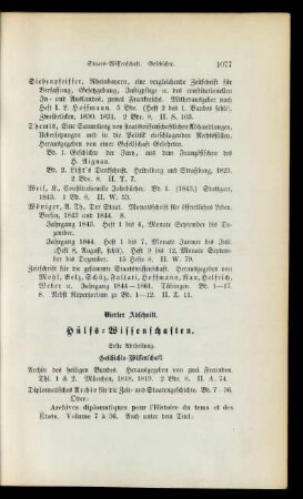 Vierter Abschnitt. Hülfs-Wissenschaften.