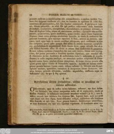 §. IV. Revelationis divinae probabilitas, utilitas ac necessitas ex ratione adstruitur.