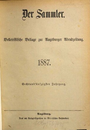 Der Sammler. 56. 1887