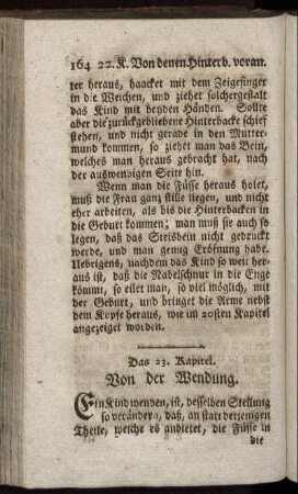 Das 23. Kapitel. Von der Wendung. - Das 31. Kapitel. Kennzeichen eines lebendigen und todten Kindes.