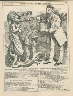 Lord de Rothschild's Egyptian soothing syrup. Feeding-time; a little treat all round