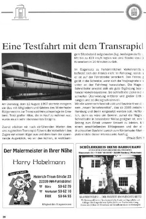 Eine Testfahrt mit dem Transrapid