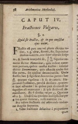 Caput IV. Fractiones Vulgares.