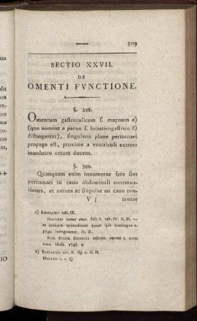 Sectio XXVII. De Omenti Functione