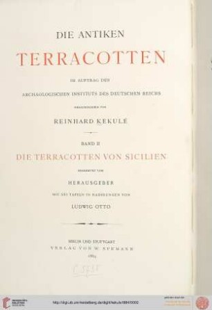 Band II: Die antiken Terrakotten: Die Terracotten von Sicilien