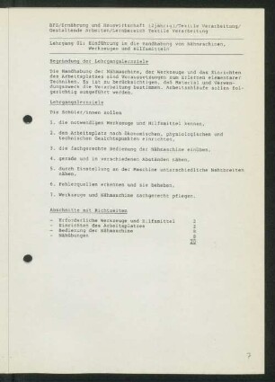[Lernbereich Textile Verarbeitung]