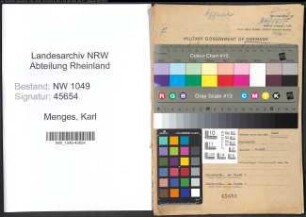 Entnazifizierung Karl Menges , geb. 31.12.1896 (Verwaltungsangestellter)
