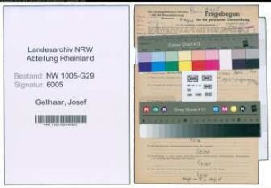 Entnazifizierung Josef Gellhaar , geb. 18.03.1891 (Werkmeister)