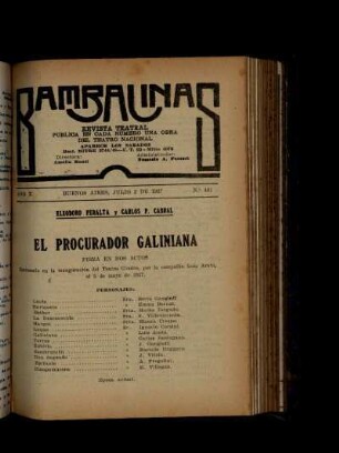 El procurado Galiniana : pieza en dos actos