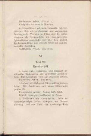 Tafel XII. Empire-Stil.