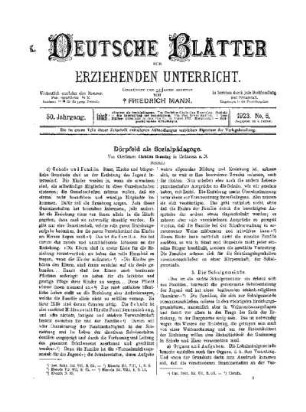 Dörpfeld als Sozialpädagoge : (Schluß)