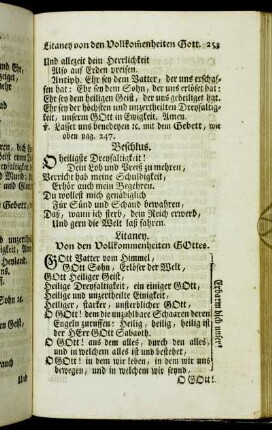 Litaney. Von den Vollkommenheiten Gottes