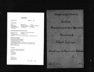 Untersuchungsakten -Hauptheft I (beglaubigte Abschrift)