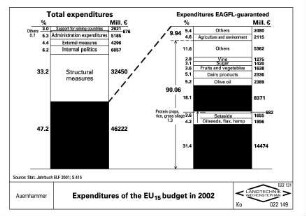Expenditures of the EU15 budget in 2002