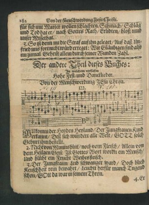 Der andere Theil dieses Buches: In welchem verfasset Hohe Fest- und Dancklieder.