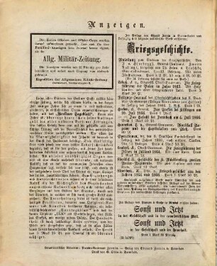 Allgemeine Militär-Zeitung. Literaturblatt zur Allgemeinen Militärzeitung. 1876