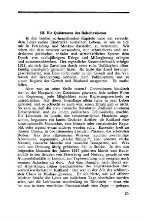 III. Die Quintessenz des Bolschewismus