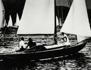 Segelregatta auf dem Bodensee, abstrakt