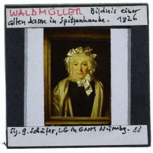 Waldmüller, Bildnis einer alten Dame in Spitzenhaube