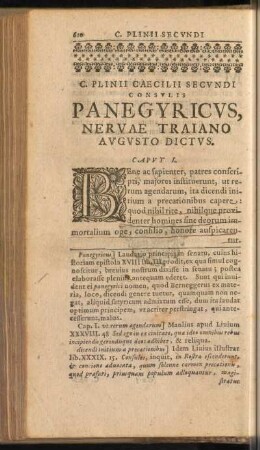 Panegyricus, Nervae Traiano Augusto Dictus
