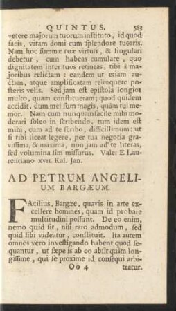 Ad Petrum Angelium Bargaeum