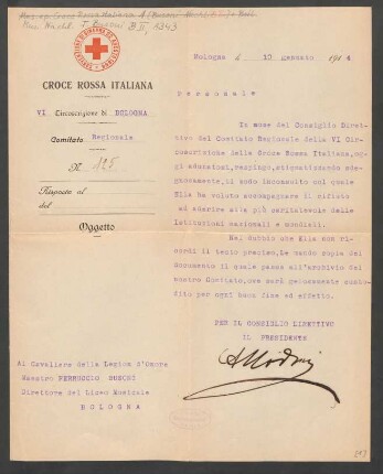 Brief an Ferruccio Busoni : 10.01.1914