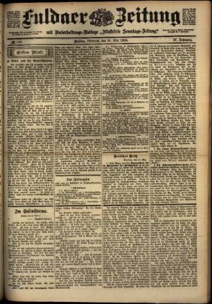 Erste Ausgabe vom Mittwoch, den 30. Mai 1900.