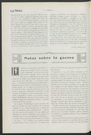 Notas sobre la guerra