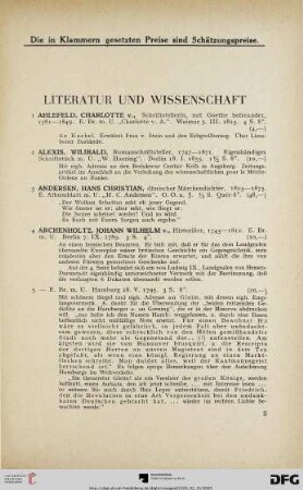 Literatur und Wissenschaft (Nr. 1-243)