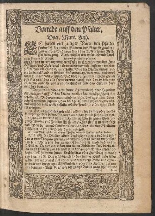 Vorrede auff den Psalter.