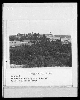 Kronach. Blick zur Festung Rosenberg von Westen