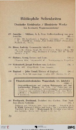 Bibliophile Seltenheiten (Nr. 195-229)