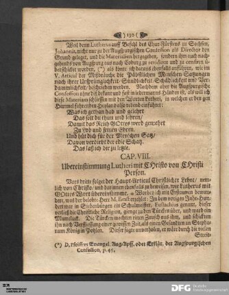Cap. VIII. Ubereinstimmung Lutheri mit CHristo von CHristi Person.
