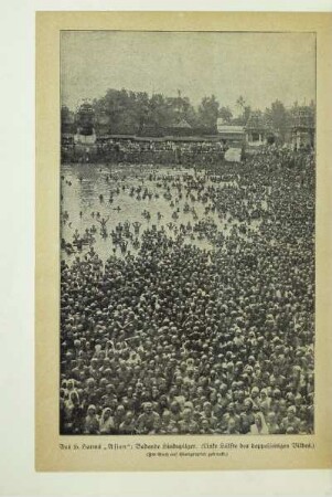 Aus H. Harms "Asien": Badende Hindupilger. (Linke Hälfte des doppelseitigen Bildes.)