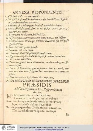 Annexa Respondentis