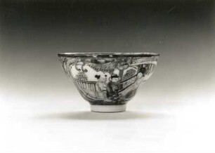 Reisschnapsschälchen (E. 19. Jh., China; Porzellan, Aufglasurmalerei; Höhe 4 cm, Ø 6,8 cm; Staatliche Kunstsammlungen Dresden (SKD))