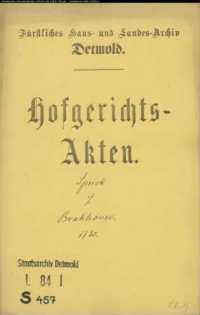 Sprick, Franz Kord im Nienhagen gegen Philipp Brackhöner - Schuldforderung