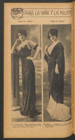 Traje de "soirée" y Capa de "soiré" - [Fotografías] : Para la niña y la mujer