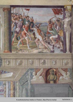 Freskenausmalung mit Szenen aus der römischen Geschichte : Nordwand
