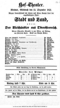 Stadt und Land, oder: Der Viehhändler aus Oberösterreich